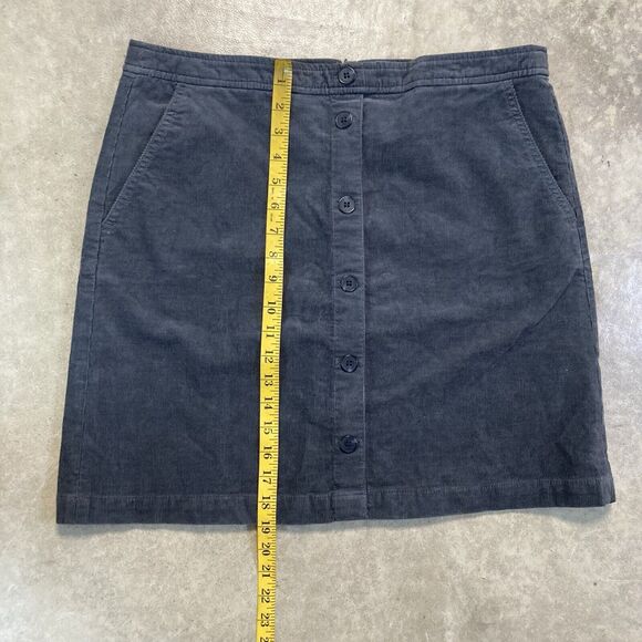 J Crew Skirt Womens 14 Gray Button Front Preppy Corduroy Mini BA838 - Picture 2 of 7